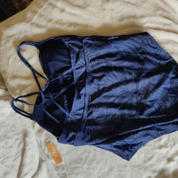 Kona Sol blue one piece bathing suit - Picture 4 of 7